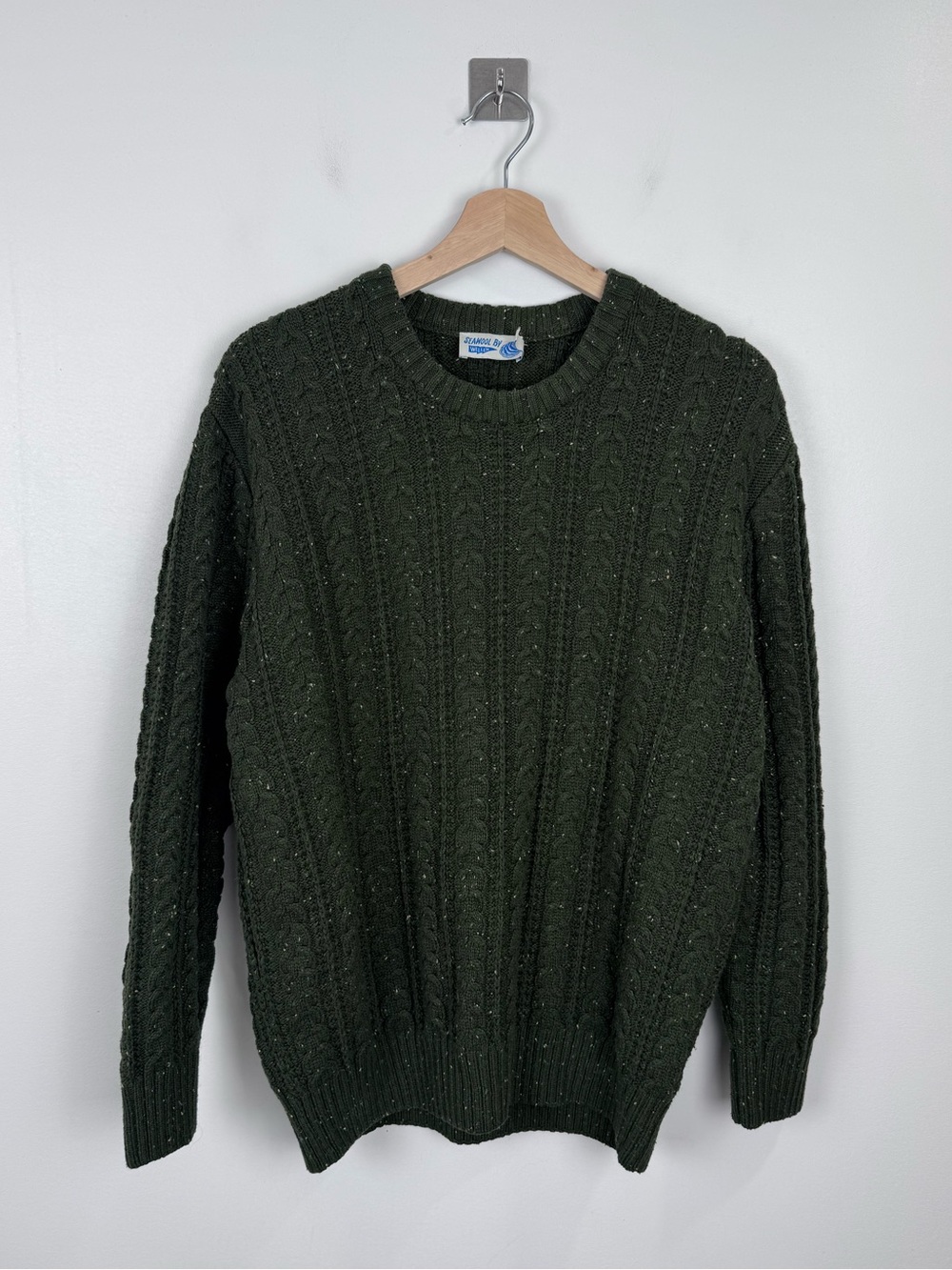 Seawool By Wellen Men Fishmerman Green Knit Sweater Size Medium